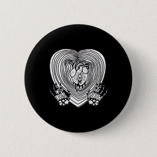 Badge Rond 5 Cm Crier Coeur classique - Squelette Mains Coeur