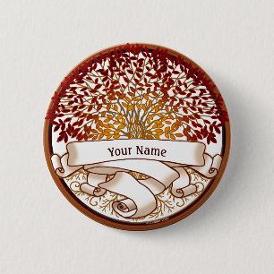 Badge Rond 5 Cm Crimson Genealogy Family Tree   Button