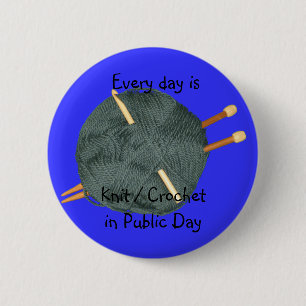 Badge Rond 5 Cm Crochet de Knit l'en public