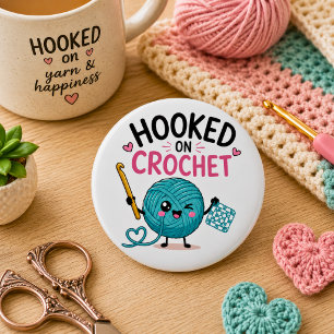 Badge Rond 5 Cm Crochet Fantaisiste