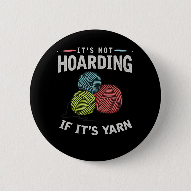 Badge Rond 5 Cm Crochet Hobby Knitter pour fils d'artisanat (Devant)