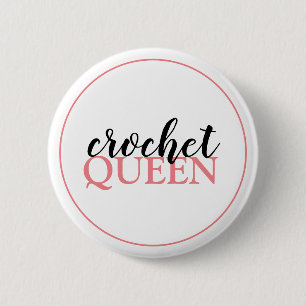 Badge Rond 5 Cm Crochet Queen Script