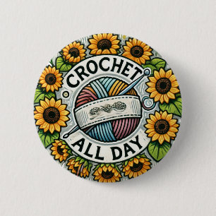 Badge Rond 5 Cm Crochet toute la journée