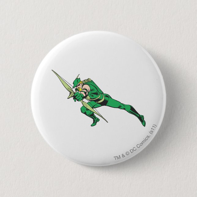 Badge Rond 5 Cm Crochets de flèche verte (Devant)