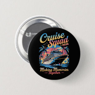 Badge Rond 5 Cm Croisière d'équipe 2026 Croisière familiale assort