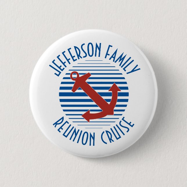 Badge Rond 5 Cm Croisière en famille avec Ancre nautique (Devant)