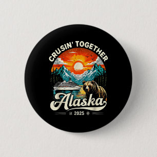 Badge Rond 5 Cm Croisière en famille en Alaska 2025 