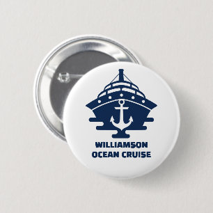 Badge Rond 5 Cm Croisière sur mesure sur la plage avec ancre nauti