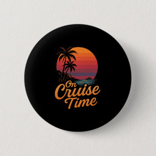Badge Rond 5 Cm Croisière tropicale en vacances avec palmier Su