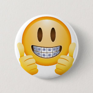 Badge Rond 5 Cm Croisillons Geeky Emoji