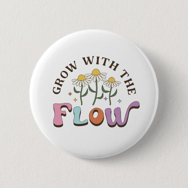 Badge Rond 5 Cm Croissance avec la positivité des flux (Devant)