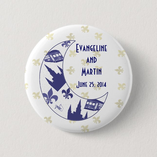 Badge Rond 5 Cm Croissant de lune personnalisé de la (Devant)