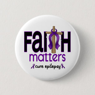 Badge Rond 5 Cm Croix 1 de sujets de foi d'épilepsie