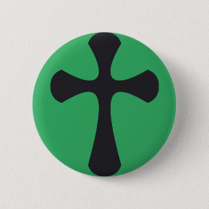 Badge Rond 5 Cm Croix bleue chrétienne