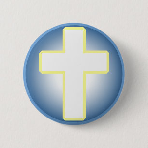 Badge Rond 5 Cm Croix chrétienne
