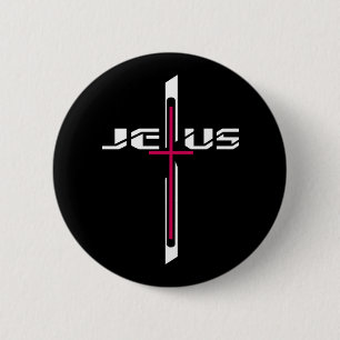 Badge Rond 5 Cm Croix chrétienne