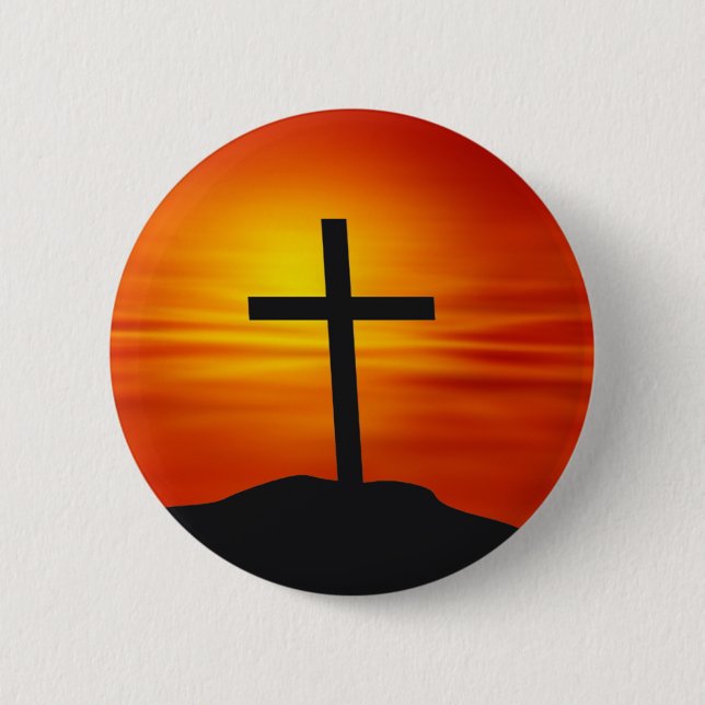 BADGE ROND 5 CM CROIX CHRÉTIENNE (Devant)