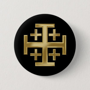 Badge Rond 5 Cm Croix chrétienne