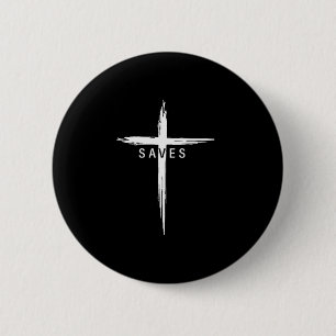Badge Rond 5 Cm Croix chrétienne cool Jésus sauve les hommes femme