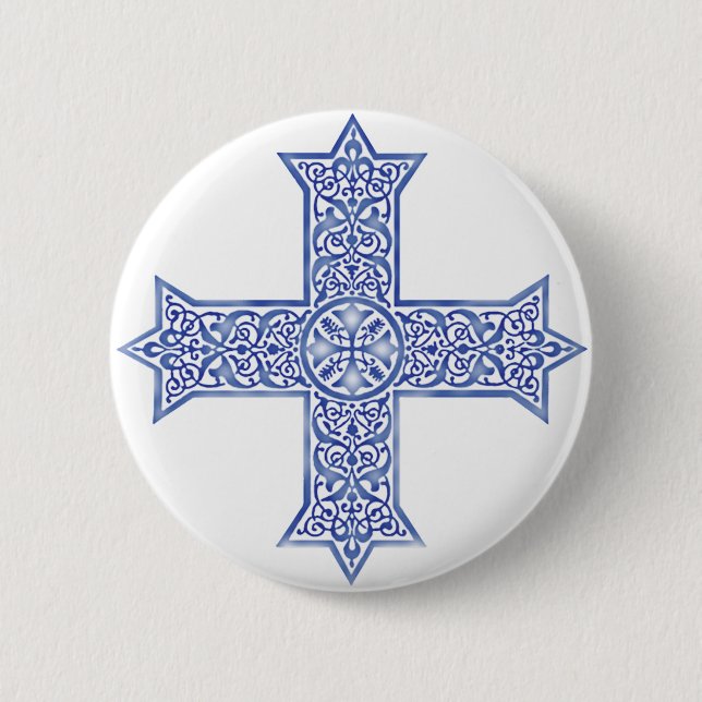 Badge Rond 5 Cm Croix copte (Devant)