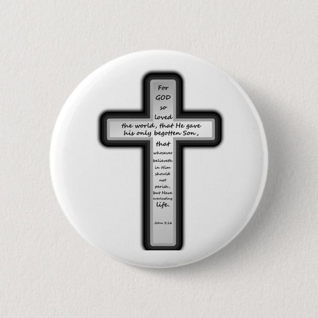 Badge Rond 5 Cm Croix de 3h16 de John seulement (Devant)