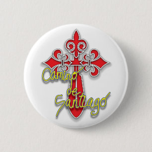Badge Rond 5 Cm Croix de Camino De Santiago