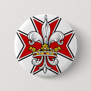 Badge Rond 5 Cm Croix de chevaliers