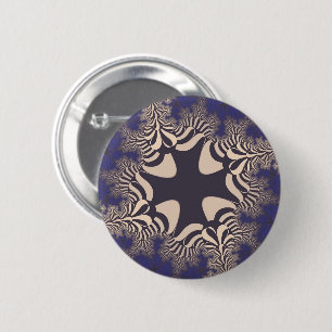 Badge Rond 5 Cm Croix de chrome bleu