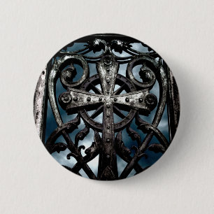 Badge Rond 5 Cm Croix de fer travaillé