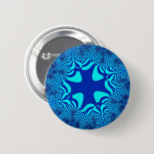 Badge Rond 5 Cm Croix de l'océan bleu