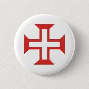 Badge Rond 5 Cm Croix des Templiers rouges