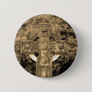 Badge Rond 5 Cm Croix gothique