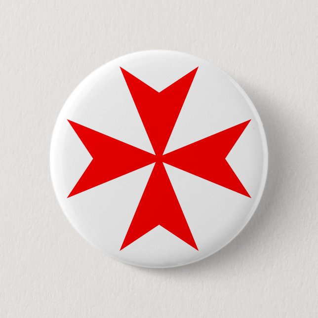Badge Rond 5 Cm Croix maltaise (Devant)