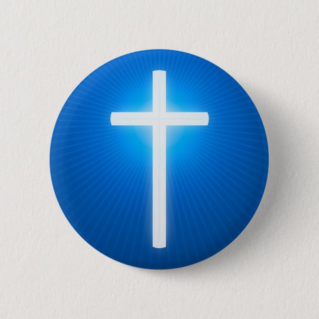 Badge Rond 5 Cm Croix religieuse | Christian (Devant)