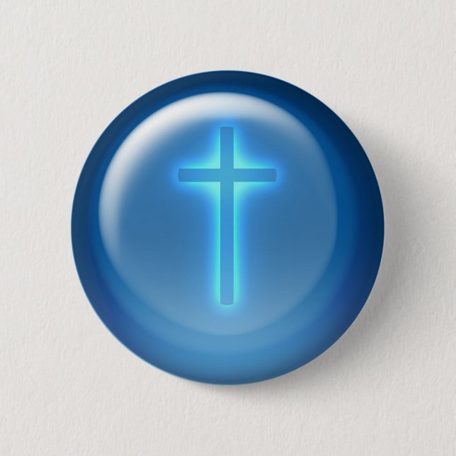 Badge Rond 5 Cm Croix religieuse | Christian (Devant)