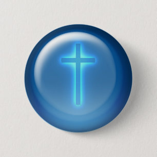 Badge Rond 5 Cm Croix religieuse Christian