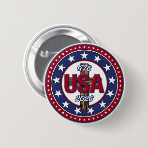 Badge Rond 5 Cm Croix robuste USA 1776-2026