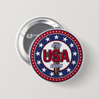 Badge Rond 5 Cm Croix robuste USA 1776-2026