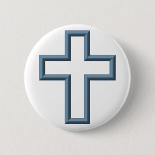 Badge Rond 5 Cm Croix vide