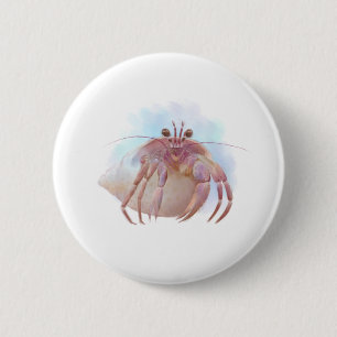 Badge Rond 5 Cm Croquis de crabe aux hermites