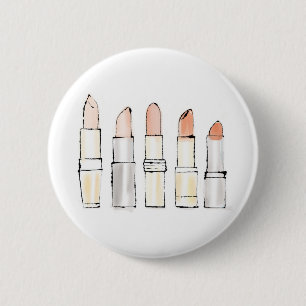 Badge Rond 5 Cm Croquis moderne coloré sauvage de rouge à lèvres