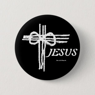 Badge Rond 5 Cm Cross/JESUS éternel