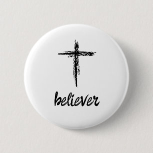 Badge Rond 5 Cm Croyant