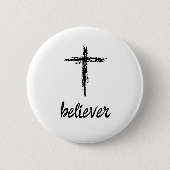 Badge Rond 5 Cm Croyant (Devant)