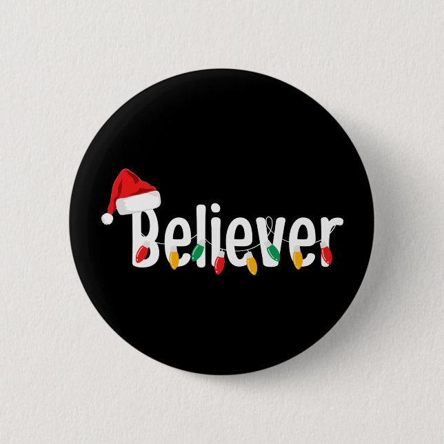 Badge Rond 5 Cm Croyant de la foi de Noël | Lumières de Noël (Devant)
