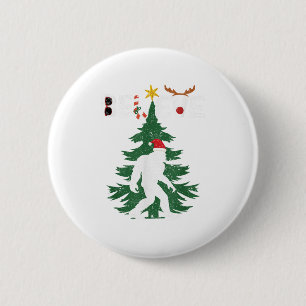 Badge Rond 5 Cm Croyez Bigfoot Sasquatch Yeti Santa Hat Noël