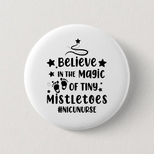 Badge Rond 5 Cm Croyez En La Magie Des Minuscules Mistletoes Nicu 
