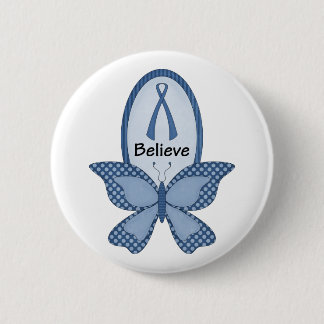 Badge Rond 5 Cm Croyez la conscience bleue