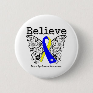 Badge Rond 5 Cm Croyez la conscience de syndrome de Down
