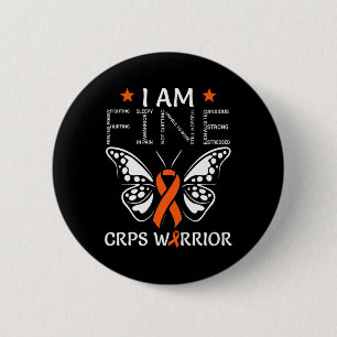 Badge Rond 5 Cm Crps Warrior I Am Fine Orange Ribbon Butterfly Rsd